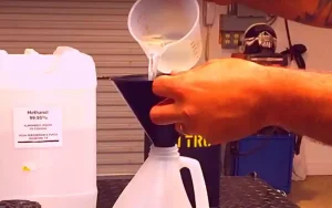 Pouring nitromethane