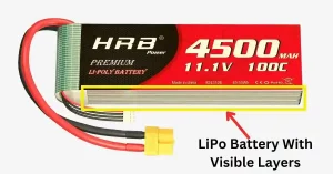 LiPo battery with visible layers
